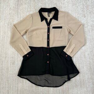 3 for $6 Apollo Sheer Flowy HiLo Blouse Top M